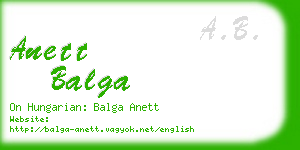 anett balga business card